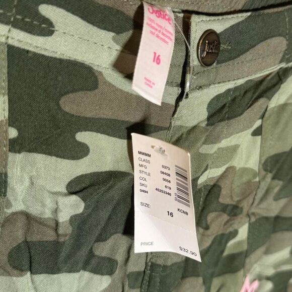 Justice Girls Camo Patch Pants NWT Size 16 Regular - Picture 5 of 5
